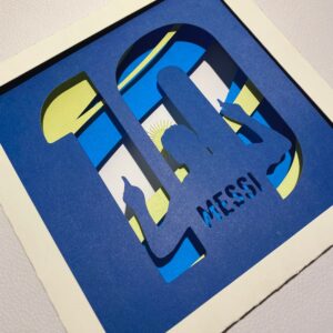 Cuadro Messi con Luz - Arte en Papel