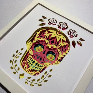 Cuadro Calavera con Luz - Arte en Papel